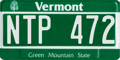 VT license plate NTP472