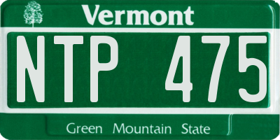 VT license plate NTP475