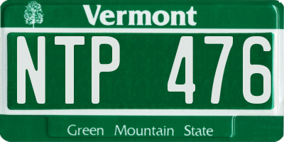 VT license plate NTP476