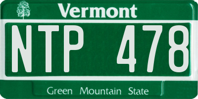 VT license plate NTP478