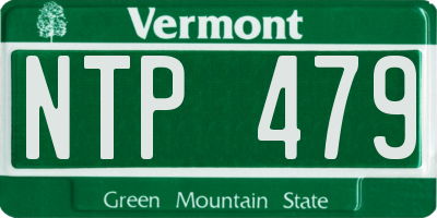VT license plate NTP479
