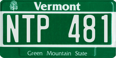 VT license plate NTP481