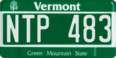 VT license plate NTP483
