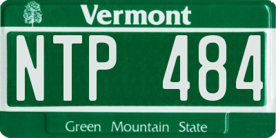 VT license plate NTP484