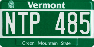 VT license plate NTP485