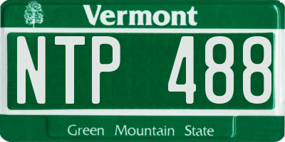 VT license plate NTP488