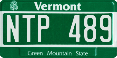 VT license plate NTP489