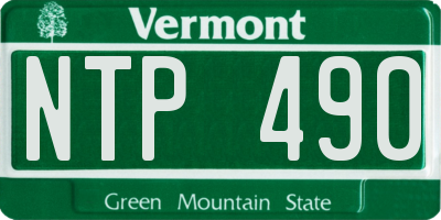 VT license plate NTP490