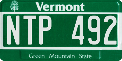 VT license plate NTP492