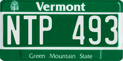 VT license plate NTP493