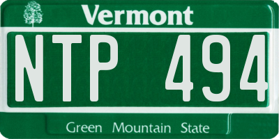 VT license plate NTP494