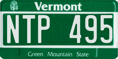 VT license plate NTP495