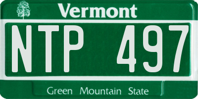 VT license plate NTP497