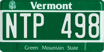 VT license plate NTP498