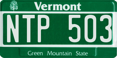 VT license plate NTP503