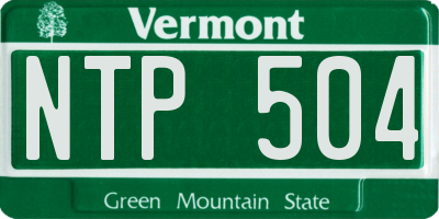 VT license plate NTP504
