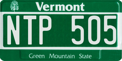 VT license plate NTP505