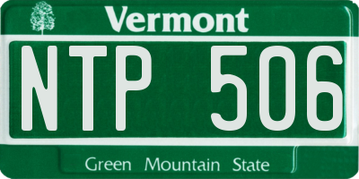 VT license plate NTP506