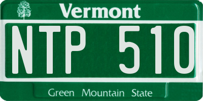 VT license plate NTP510