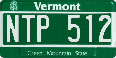 VT license plate NTP512