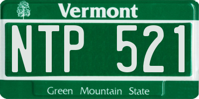 VT license plate NTP521
