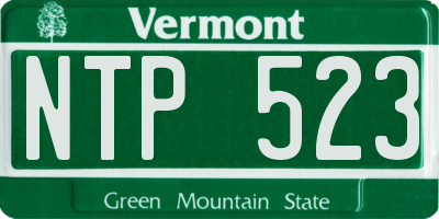 VT license plate NTP523