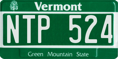 VT license plate NTP524