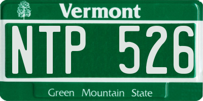 VT license plate NTP526