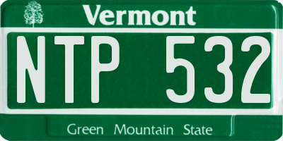 VT license plate NTP532