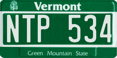 VT license plate NTP534