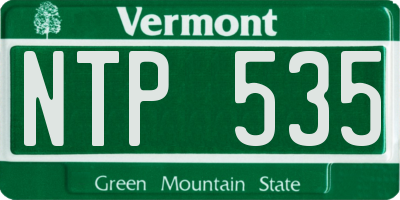 VT license plate NTP535