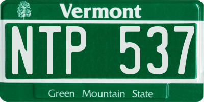 VT license plate NTP537