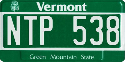 VT license plate NTP538