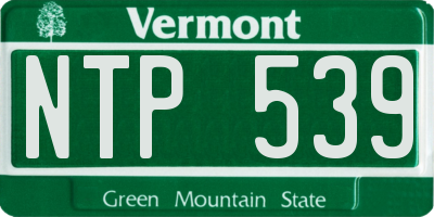 VT license plate NTP539