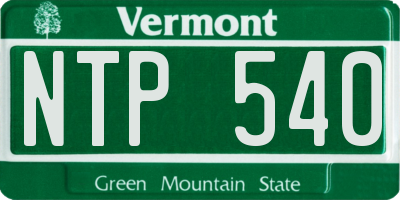 VT license plate NTP540