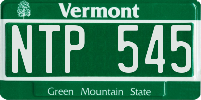 VT license plate NTP545