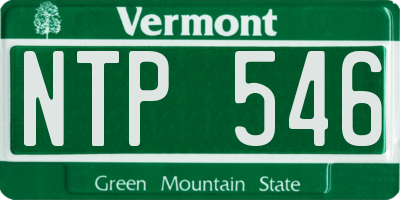 VT license plate NTP546