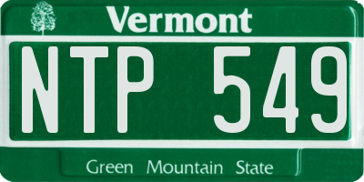 VT license plate NTP549