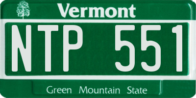 VT license plate NTP551