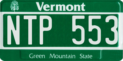 VT license plate NTP553