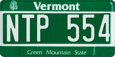 VT license plate NTP554