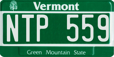VT license plate NTP559
