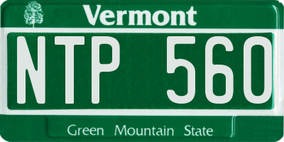 VT license plate NTP560