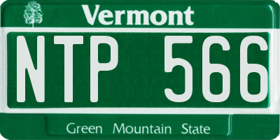 VT license plate NTP566