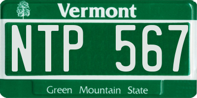VT license plate NTP567