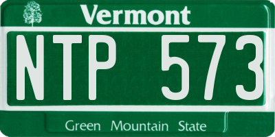 VT license plate NTP573