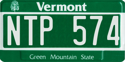 VT license plate NTP574