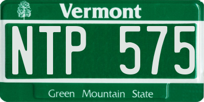 VT license plate NTP575