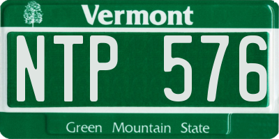VT license plate NTP576