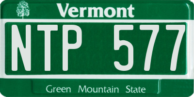 VT license plate NTP577